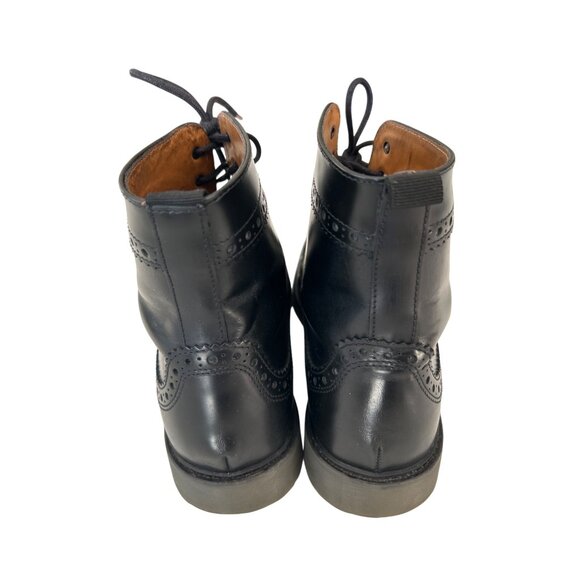 Kurt Geiger Jeremiah Brogue Boots Grunge Men's Size 41 Leather Black Wingtip - Picture 5 of 9